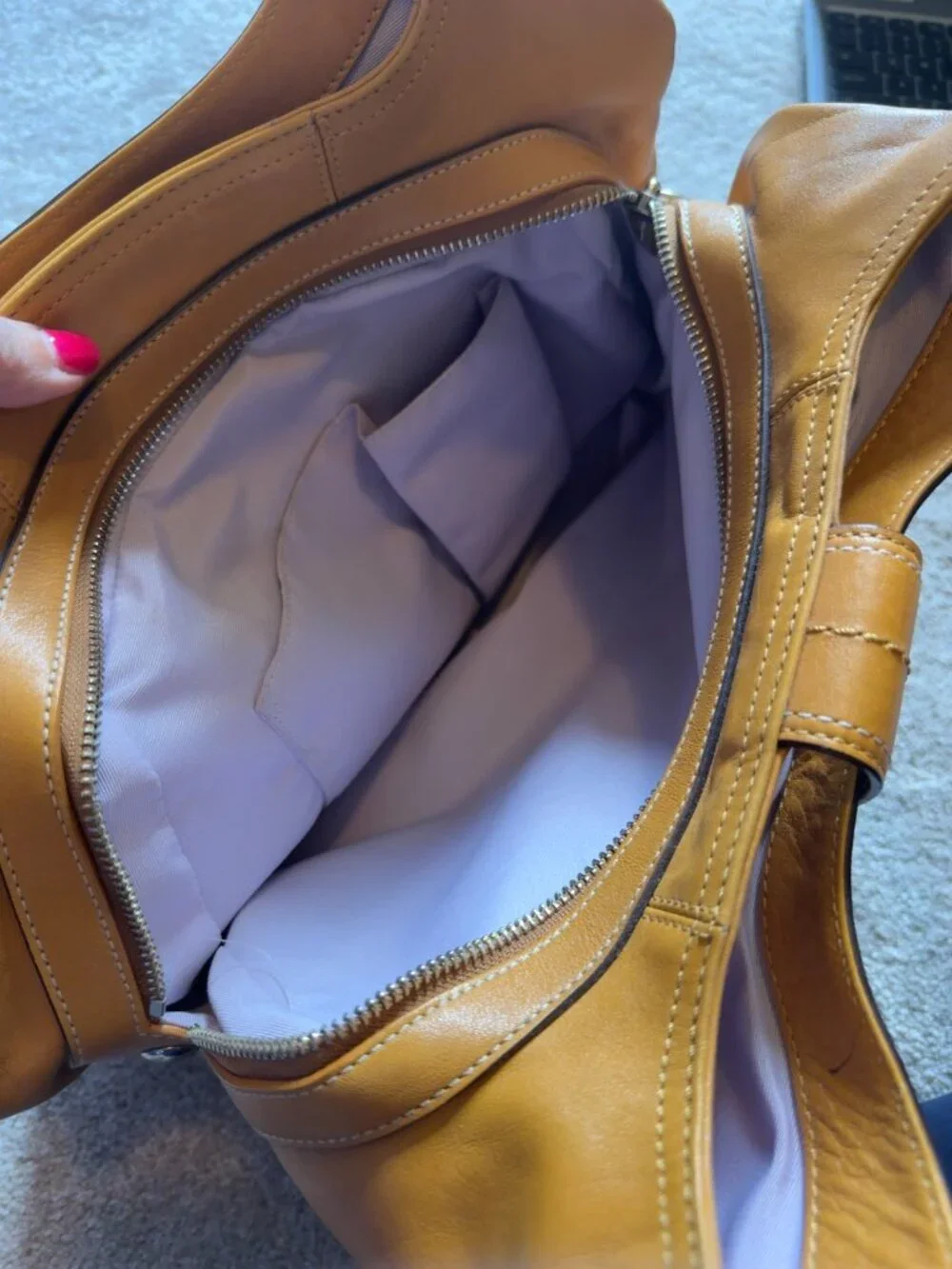 Coach Mustard Yellow Leather Hobo Shoulder Bag Buckle Y2K F16073